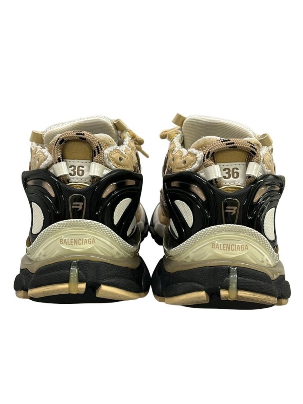 Balenciaga Sneakers Runner White Beige Black Distressed - Picture 6 of 12